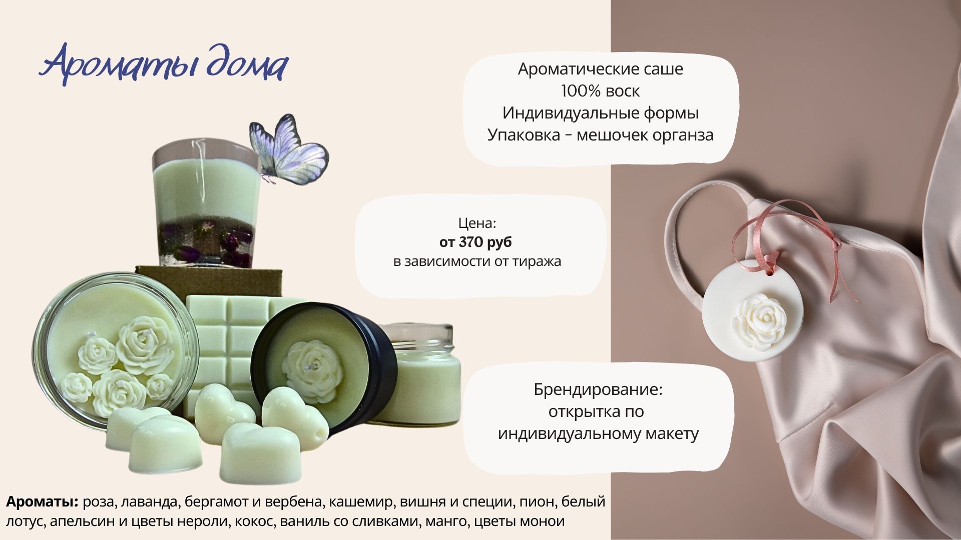 Ароматические саше с логотипом